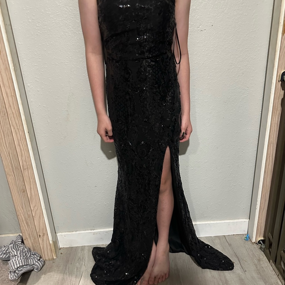 Windsor Black Sequin Prom Dress